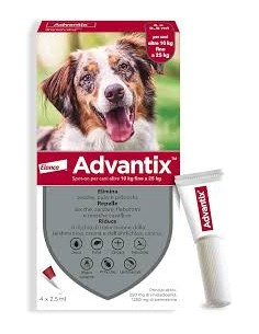 Advantix spot -on Cane da kg 10 a 25 kg 6 pipette . Antiparassitario per cani