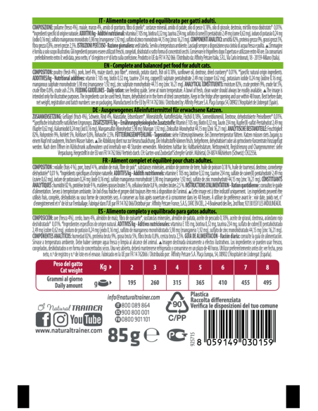 Natural Trainer Busta Gatto Manzo gr 85. Cibo Umido Per Gatti