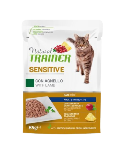 Natural Trainer Sensitive Busta Gatto Agnello gr 85. Cibo Umido Per Gatti 2
