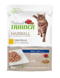 Natural Trainer Busta Gatto Hairball con Pollo gr 85.  Cibo Umido per gatti. 2