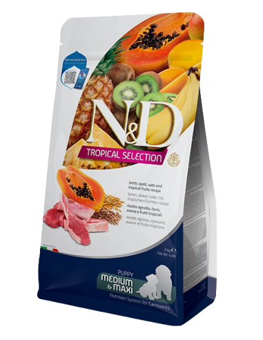 Natural and Delicious  Dog Tropical Selection Agnello Puppy med/max kg.2. Puppy.