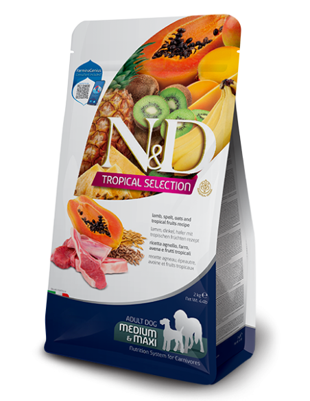 Natural and delicious Dog Tropical Selection Agnello Adult Med/Max kg.10. crocchette per cani