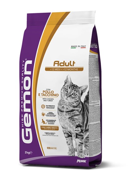 Gemon Cat Adult Complete Pollo e Tacchino kg.2. Cibo Secco Per Gatti.