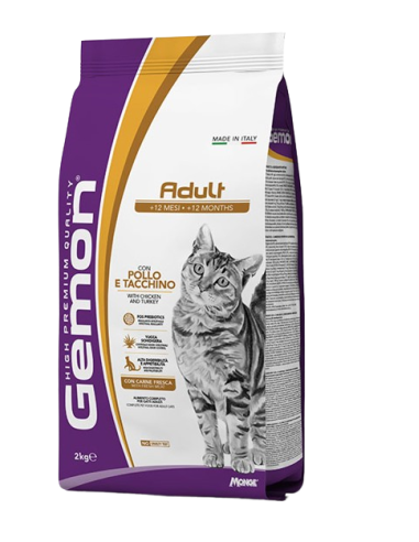 Gemon Cat Adult Complete Pollo e Tacchino kg.2. Cibo Secco Per Gatti.