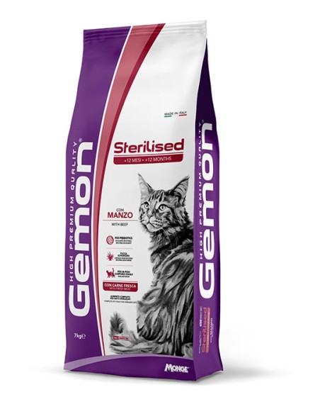 Gemon  Cat Complete Sterlizzato  Manzo Kg.7. Cibo secco per gatti .