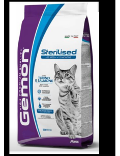 Gemon Cat  Sterilized Tonno e Salmone Kg.7. Cibo Secco Per Gatti