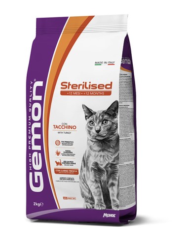 Gemon Cat Adult Sterilizzato. Tacchino kg.2. Cibo Secco Per Gatti.