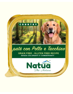 Natua Country Dog Pollo e Tacchino gr.300.Cibo Umido Per Cani .
