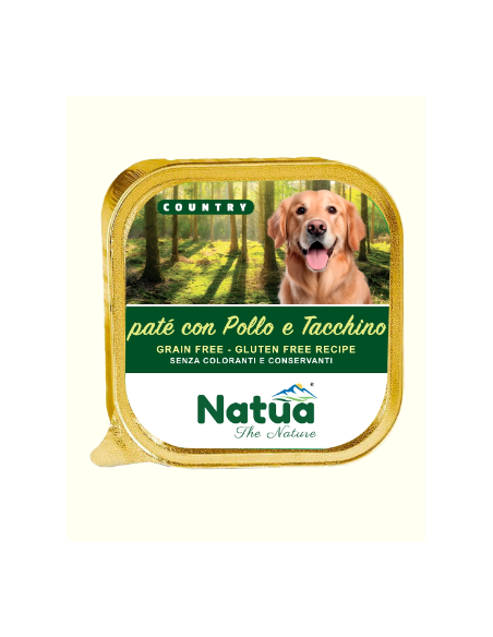 Natua Country Dog Pollo e Tacchino gr.300.Cibo Umido Per Cani .