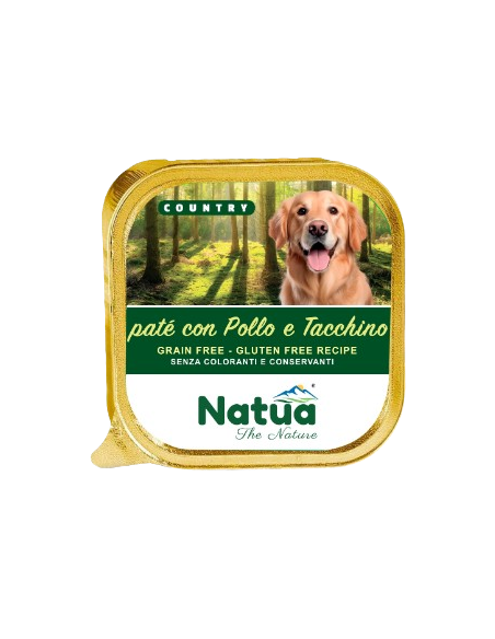 Natua Country Dog Pollo e Tacchino gr.300.Cibo Umido Per Cani .