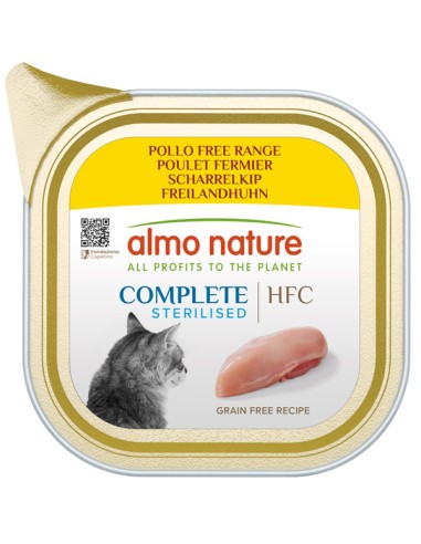 ALMO Complete Sterilised Pollo free Range gr.85. Cibo Umido Per Gatti .