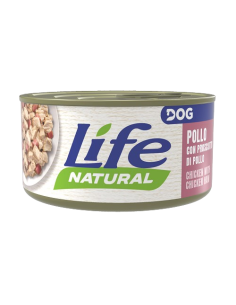 LIFE Natural Dog Pollo con Prosciutto di Pollo Gr.90. Cibo Umido Per Cani