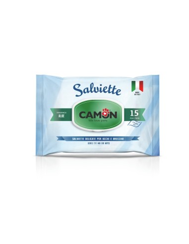 Camon Salviette Detergenti Occhi 15 Pz Salviette per Cani e Gatti