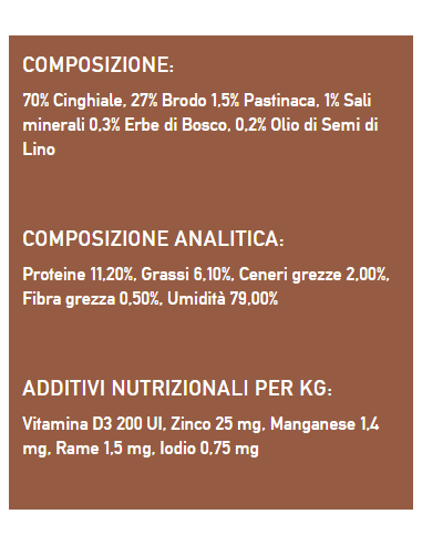 Isegrim Roots Super Premium Adul Cinghiale gr 410. Cibo Umido Per Cani.
