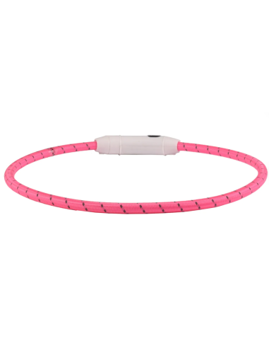 Collare Led Leora Nylon Rosa  33-63,5 CM 8MM. Guinzagli e Collari per cani .