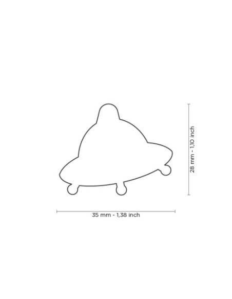 Medaglietta Charms Ufo. Medaglietta da incidere .