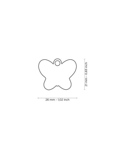 Medaglietta Charms Farfalla . Medaglietta da incidere