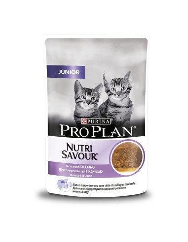 Proplan Nutrisavout Kitten Tacchino Multipack 10x85 gr. Cibo Umido Per Cuccioli di Gatto