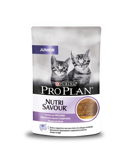 Proplan Nutrisavout Kitten Tacchino Multipack 10x85 gr. Cibo Umido Per Cuccioli di Gatto