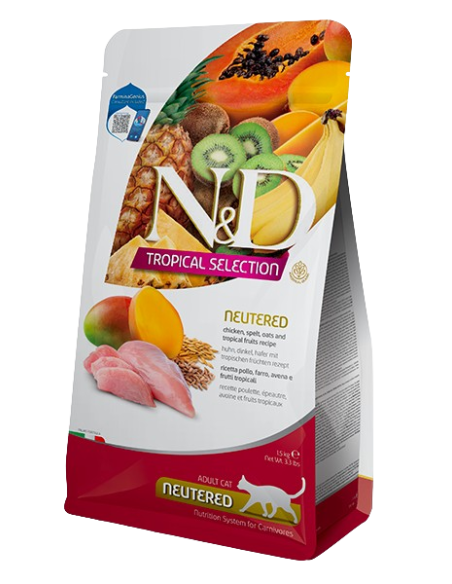 N&D Cat Tropical Selection Pollo Neutered gr.300. Cibo Secco per gatti .