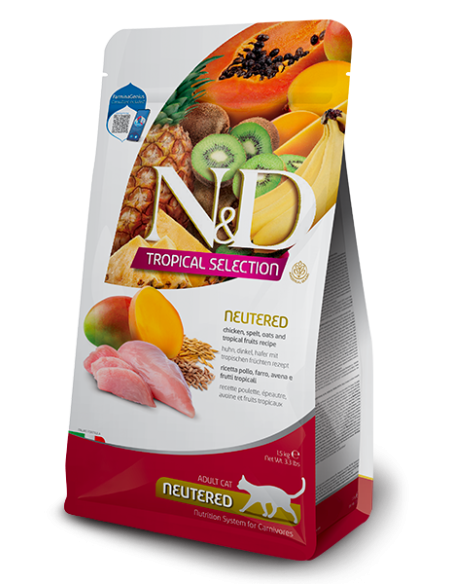 N&D Cat Tropical Selection Pollo Neutered kg  1,5  Cibo Secco per gatti .