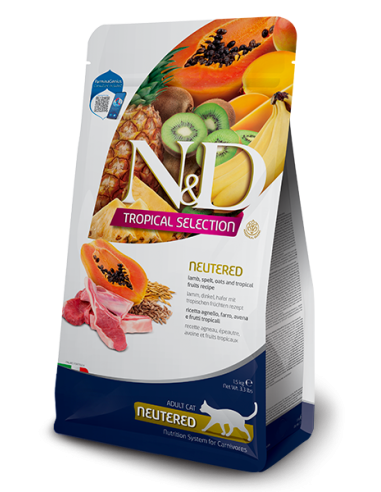 N&D Cat Tropical Selection Agnello Neutered kg.1,5.Cibo Secco Per Gatti