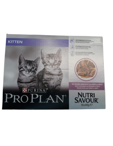 Proplan Nutrisavour  Kitten Tacchino in salsa  MULTIPACK 10x85 gr. Cibo Umido per cuccioli di gatto.
