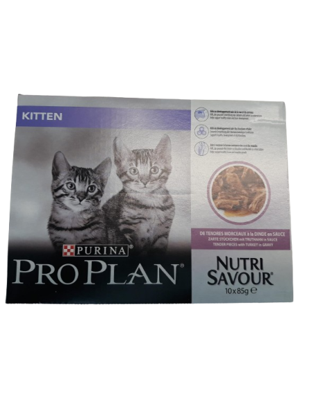 Proplan Nutrisavour  Kitten Tacchino in salsa  MULTIPACK 10x85 gr. Cibo Umido per cuccioli di gatto