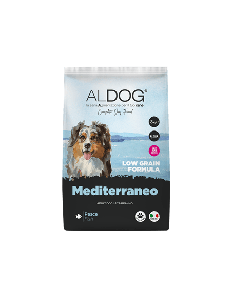 Aldog Low Grain Mediterraneo al Pesce Kg.3- Crocchette per cani