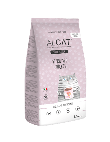 Alcat Sterilised Pollo kg.1,5. Cibo Secco Per Gatti.