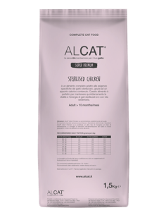 Alcat Sterilised Pollo kg.1,5. Cibo Secco Per Gatti. 2