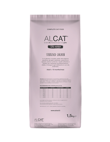 Alcat Sterilised Pollo kg.1,5. Cibo Secco Per Gatti.