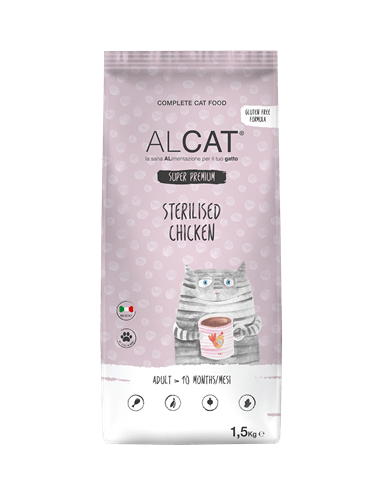 Alcat Sterilised Pollo kg.1,5. Cibo Secco Per Gatti.