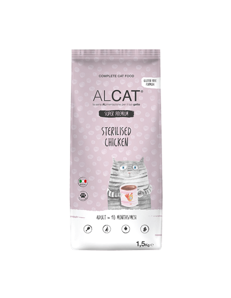 Alcat Sterilised Pollo kg.1,5. Cibo Secco Per Gatti.