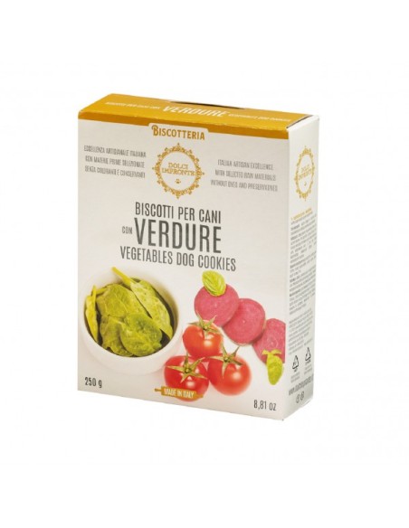 Biscotti Con Verdure confezione gr 250. Snack Per Cani