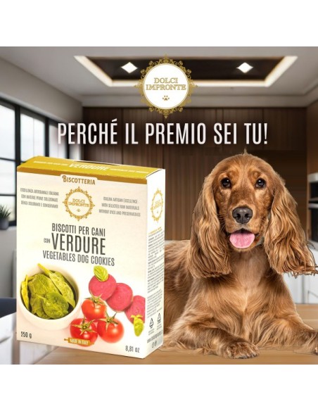 Biscotti Con Verdure confezione gr 250. Snack Per Cani