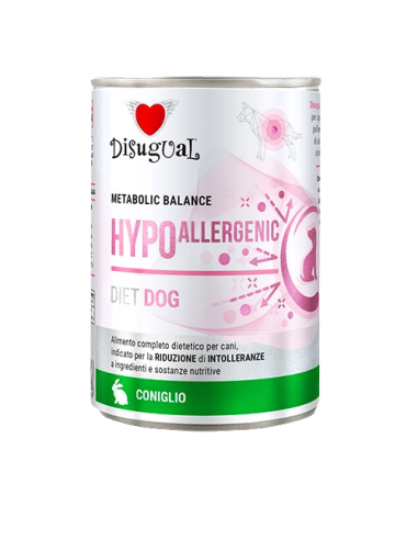 Disugual Diet Cane Hypoallergenic Coniglio gr 400. Diete . Cibo Umido Per Cani.