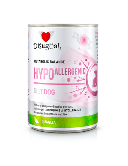 Disugual Diet Cane Hypoallergenic Quaglia gr 400. Diete . Cibo Umido Per Cani.