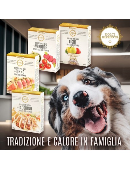 Biscotti Con Tonno Confezione gr 250. Snack per cani.