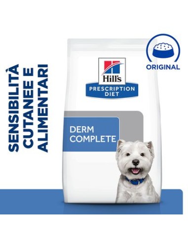 Hill's Canine Derm Complete Mini  Skin care & Food Sensivities Kg.1. Diete - Cibo Secco Per Cani