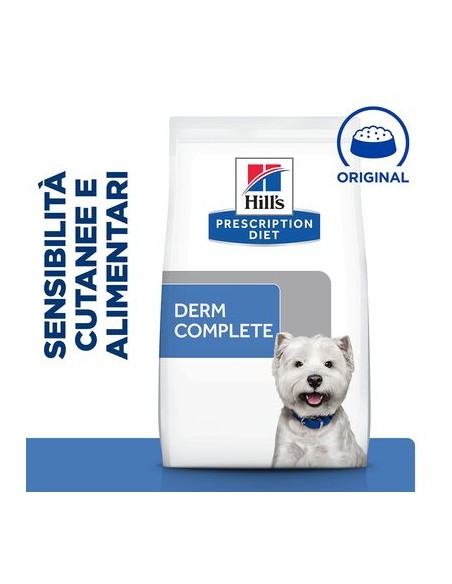 Hill's Canine Derm Complete Mini  Skin care & Food Sensivities Kg.1. Diete - Cibo Secco Per Cani