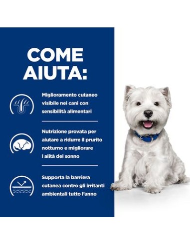 Hill's Canine Derm Complete Mini  Skin care & Food Sensivities Kg.1. Diete - Cibo Secco Per Cani