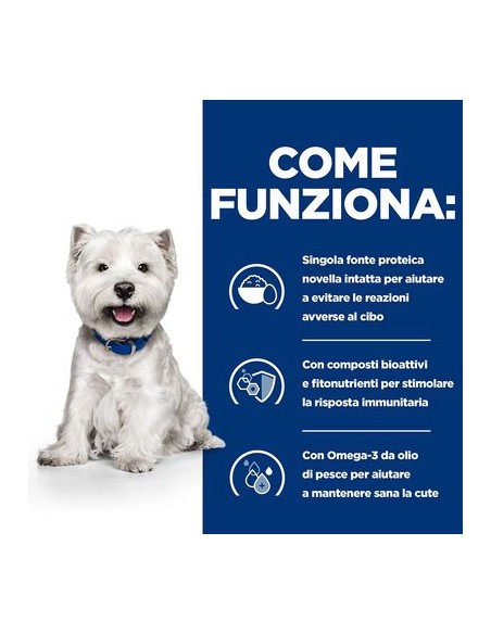 Hill's Canine Derm Complete Mini  Skin care & Food Sensivities Kg.1. Diete - Cibo Secco Per Cani