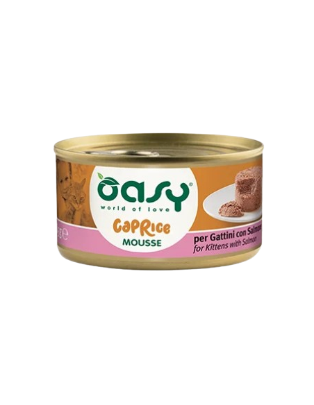 OASY Caprice MOUSSE PER GATTINI con SALMONE GR.85. Cibo Umido per cuccioli di gatto.