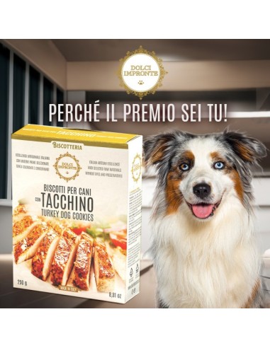 Biscotti Con Tacchino gr 250. Snack Per Cani .