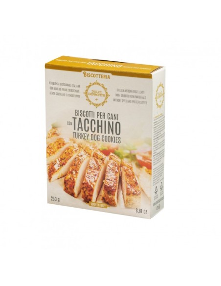 Biscotti Con Tacchino gr 250. Snack Per Cani .