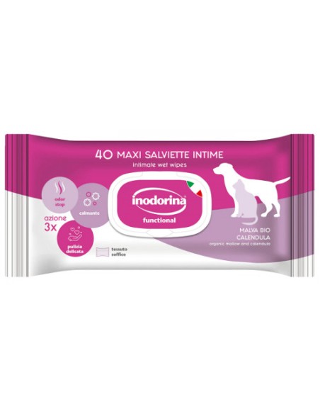 Salviette Parti Intime Malva Bio e Calendula 40 pezzi. Igiene per Cani