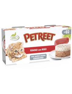 Petreet 02 Tonno Riso Granchio gr 170. Cibo Umido Per Gatti . 2