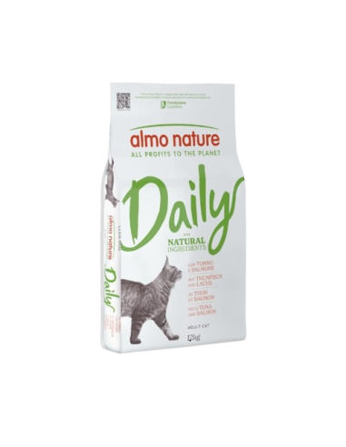 ALMO NATURE DAILY con Tonno e Salmone Kg.1,2. Cibo Secco Per Gatti.