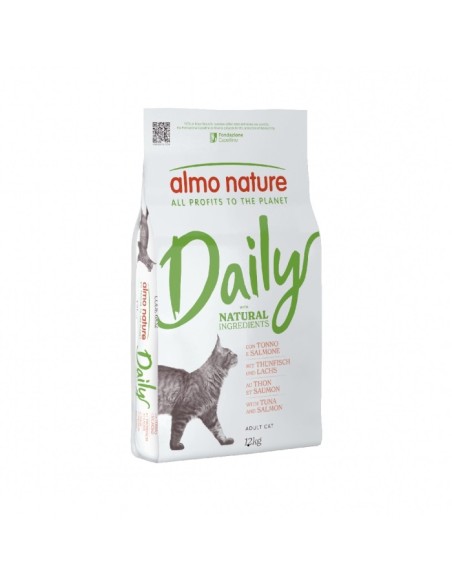 ALMO NATURE DAILY con Tonno e Salmone Kg.1,2. Cibo Secco Per Gatti.